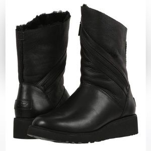 Ugg Lorna Black Leather Boots